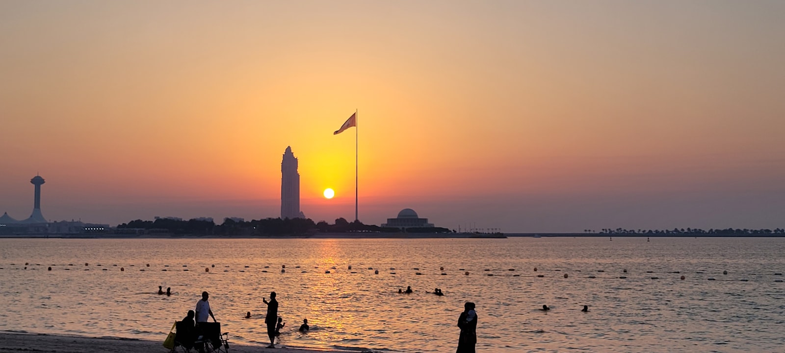 The UAE flag flying in Abu Dhabi