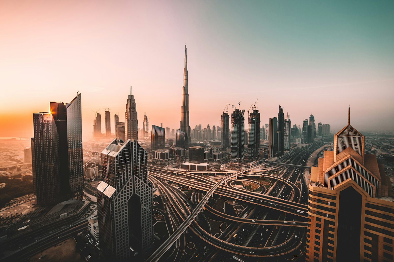 A motorway interchange in Dubai