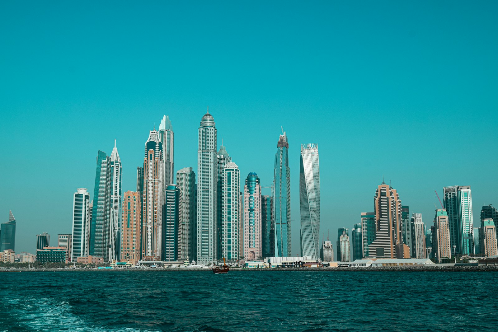 The sea beside Dubai Marina